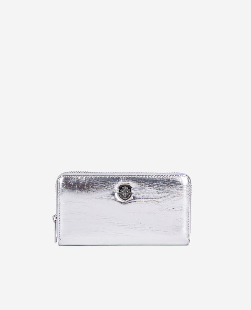 The Kooples DAMEN SILVER geldbörse blason aus silbernem leder
