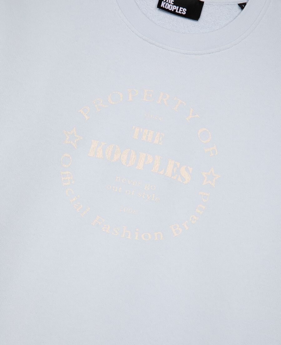 The Kooples FEMME LIGHT BLUE sweatshirt avec sérigraphie bleu clair