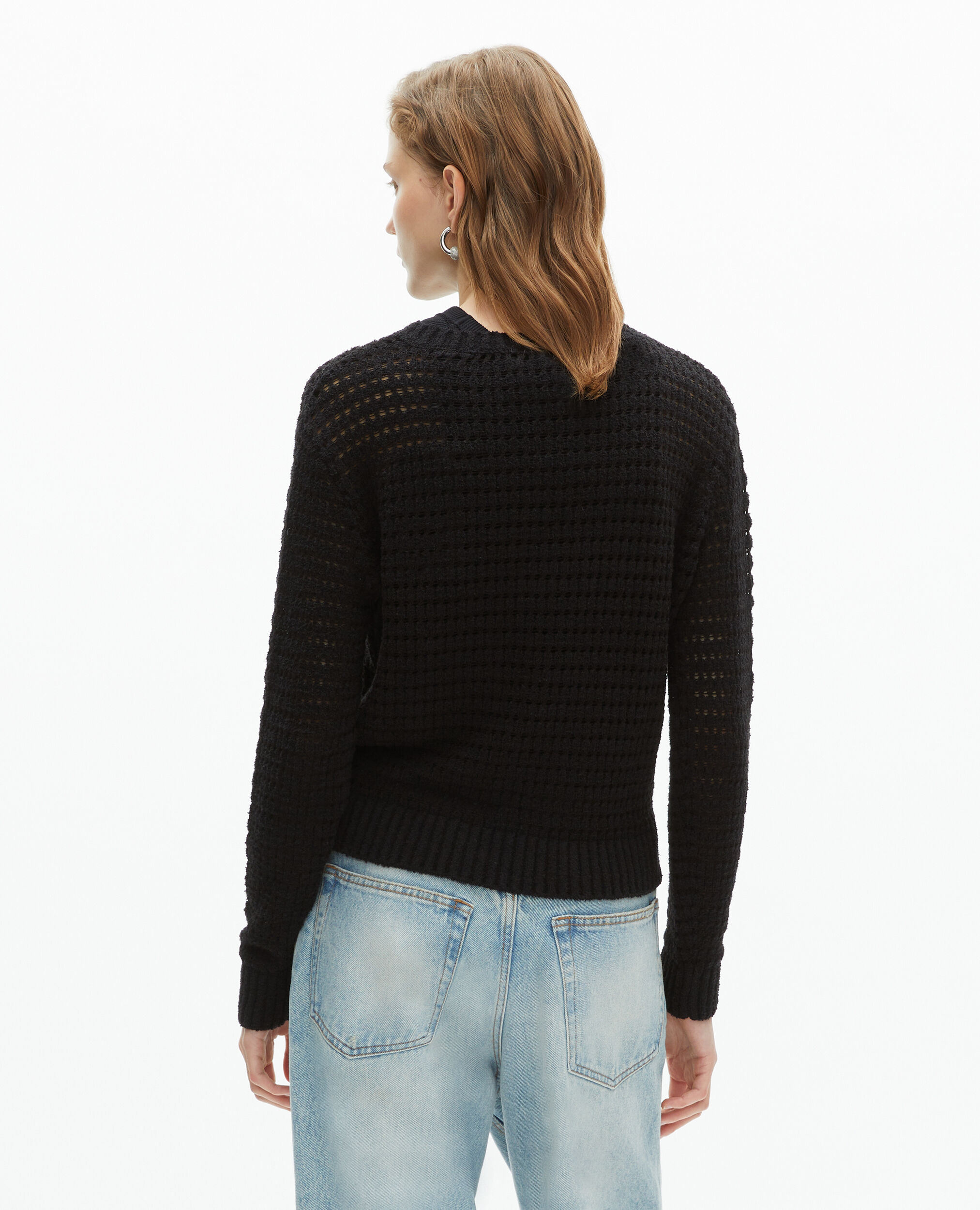 Pull ajouré mélangé noir, BLACK, hi-res image number null