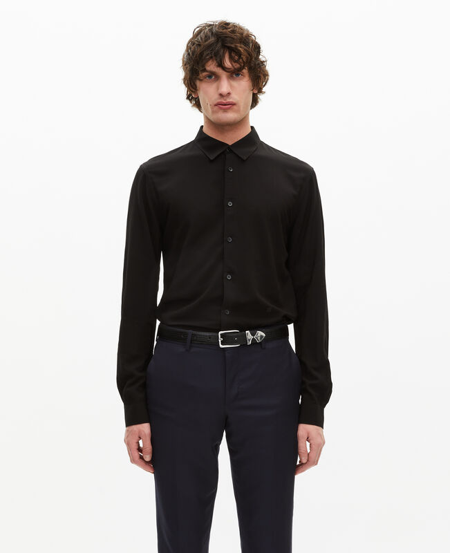 The Kooples HOMME BLACK chemise noire avec broderie