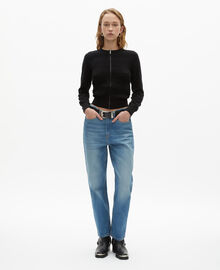 The Kooples FEMME BLACK cardigan en coton zippé noir