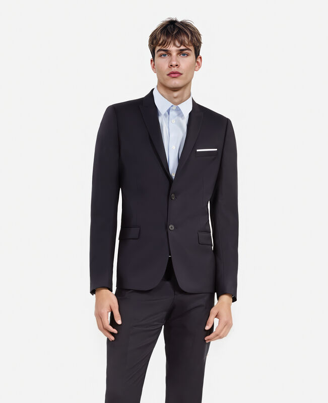 The Kooples HOMME DARK NAVY veste de costume en laine bleu marine coupe ajustée