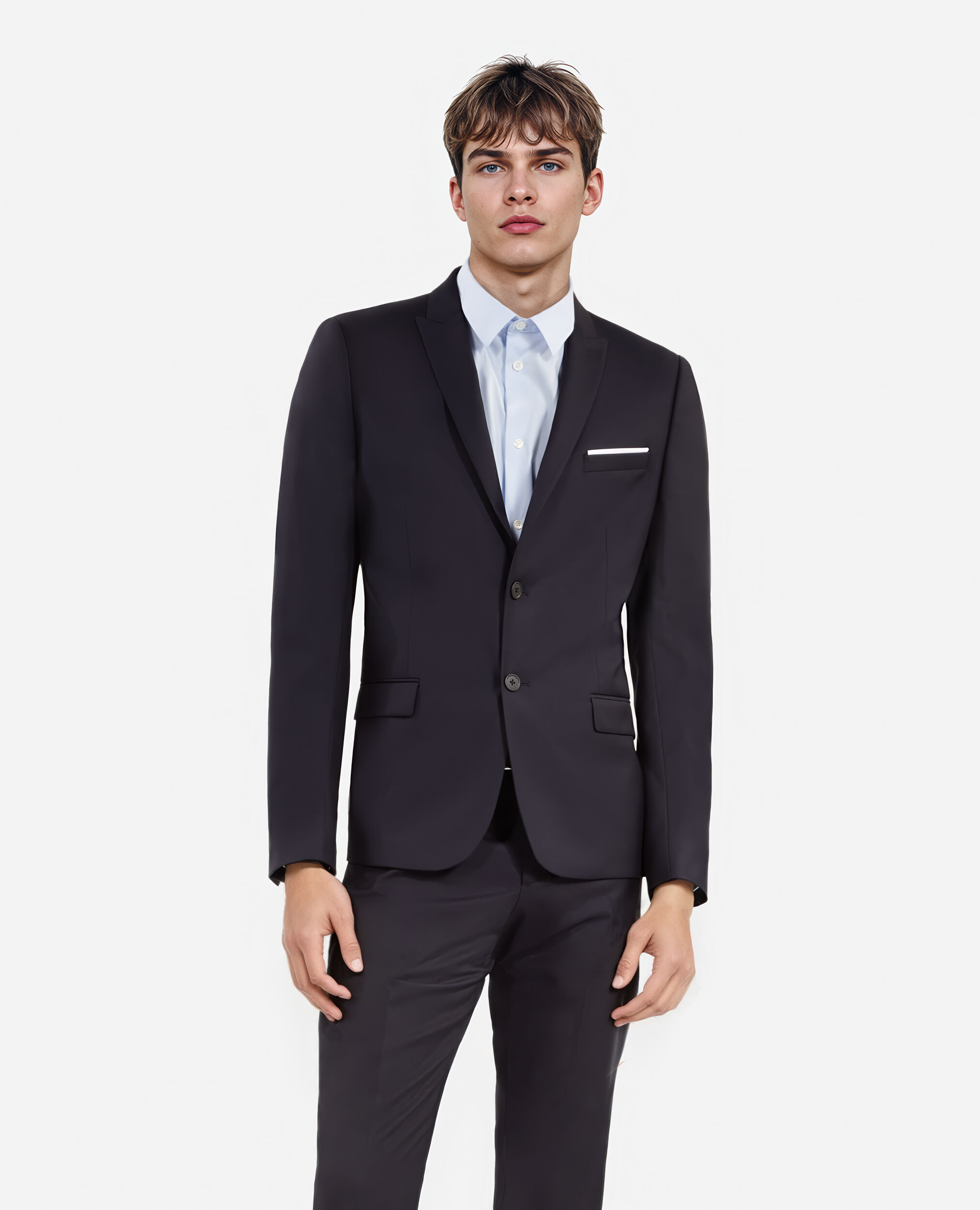 Veste de costume en laine bleu marine coupe ajustée, DARK NAVY, hi-res image number null