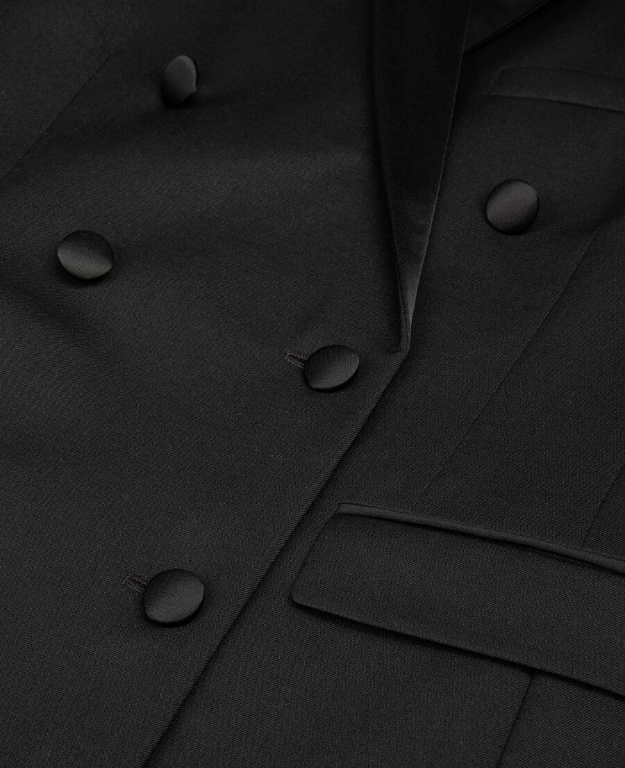 The Kooples WOMEN BLACK short black wool tailored dress