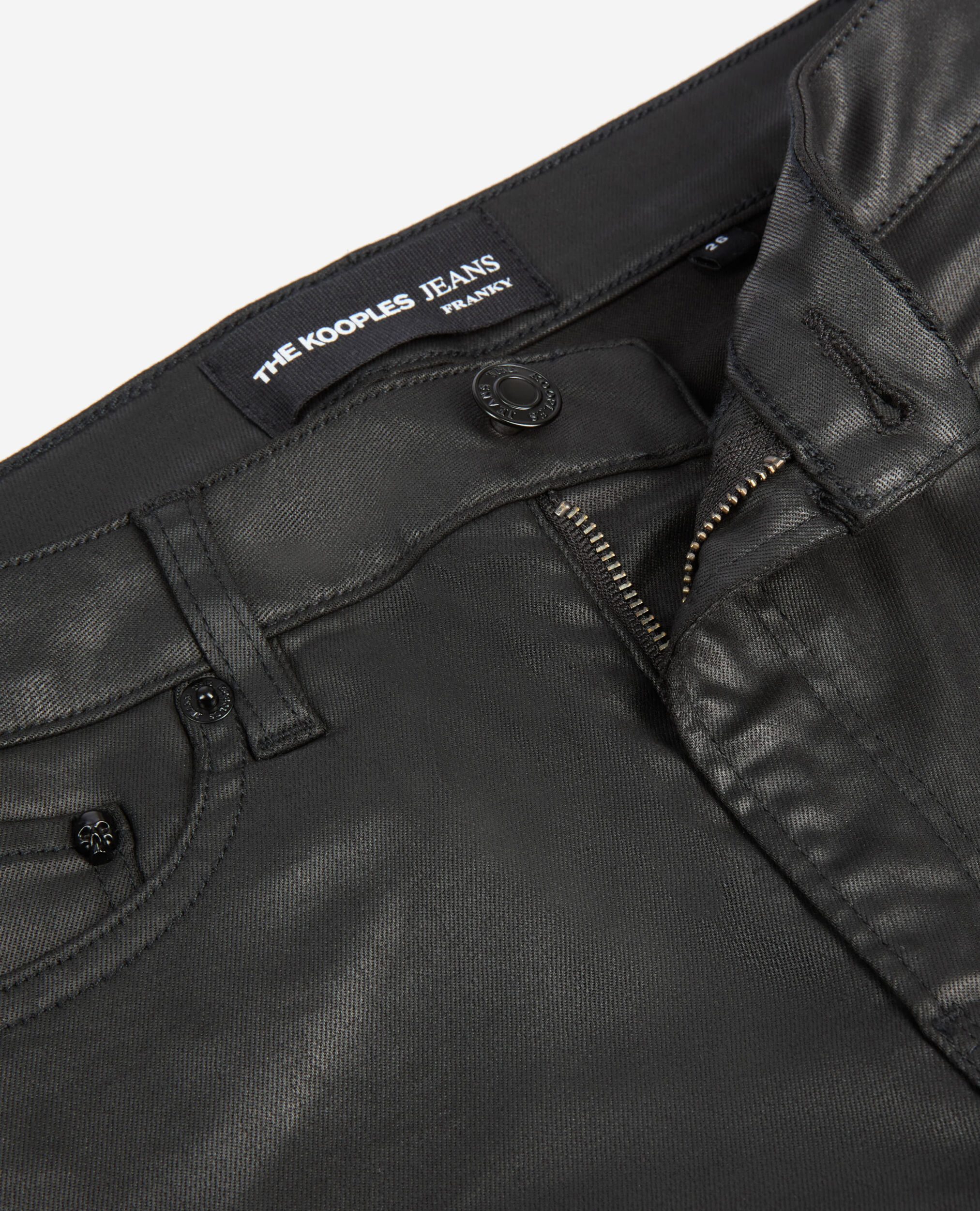 Jean slim effet cuir noir, BLACK, hi-res image number null