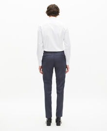 The Kooples HOMME BLUE pantalon de costume à rayures bleu