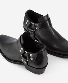 The Kooples FEMME BLACK bottines basses avec sangles en cuir noires