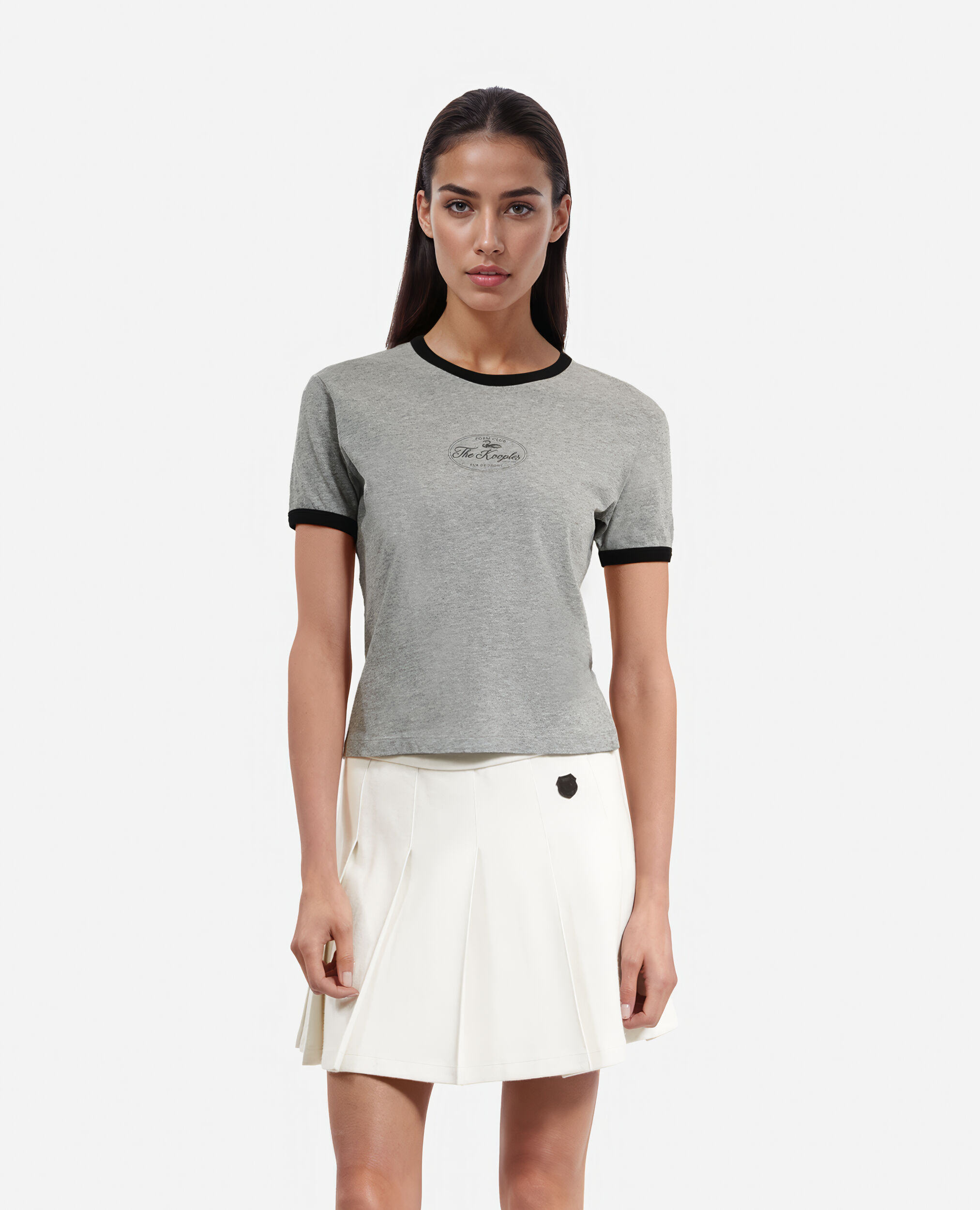 T-shirt avec sérigraphie gris, GREY MELANGE, hi-res image number null