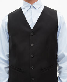 The Kooples HOMME BLACK gilet de costume en laine noir coupe tailleur