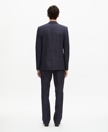 The Kooples HOMME NAVY veste de costume effet denim bleue
