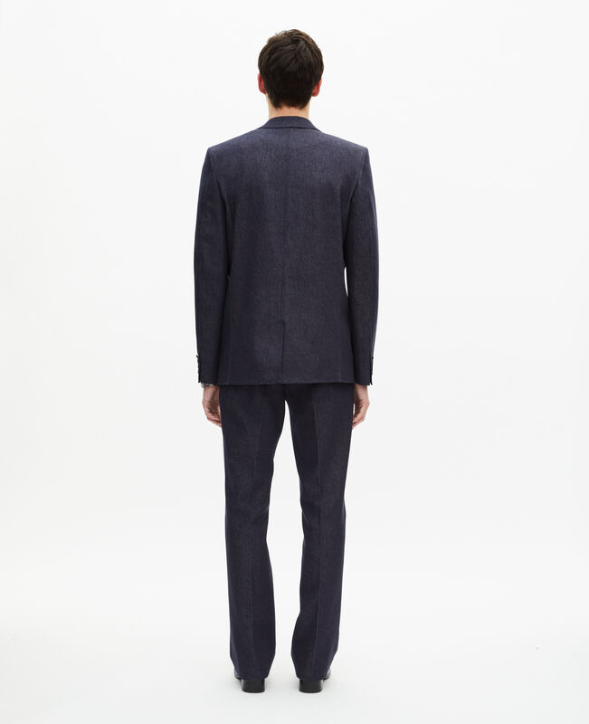 The Kooples HOMME NAVY veste de costume effet denim bleue