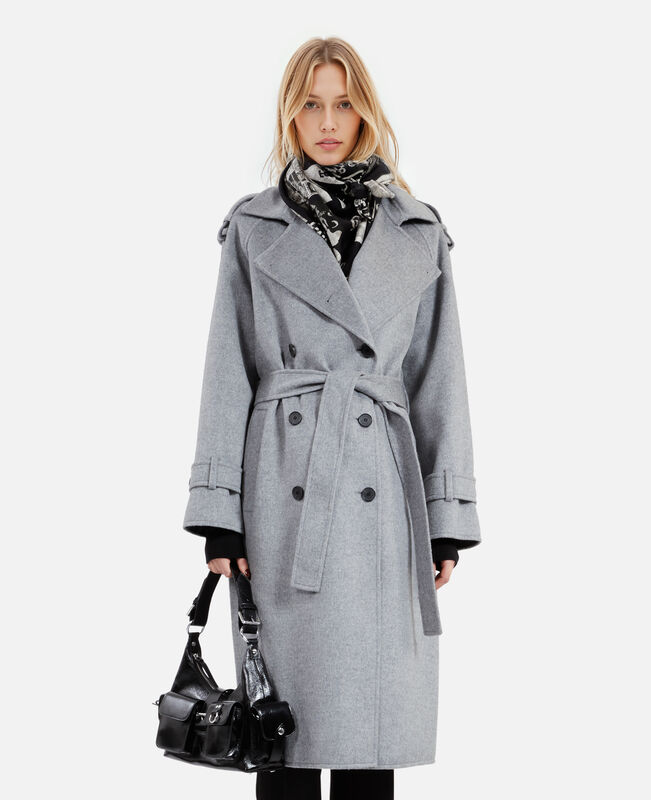 The Kooples FEMME BLACK WHITE foulard imprimé en laine et soie