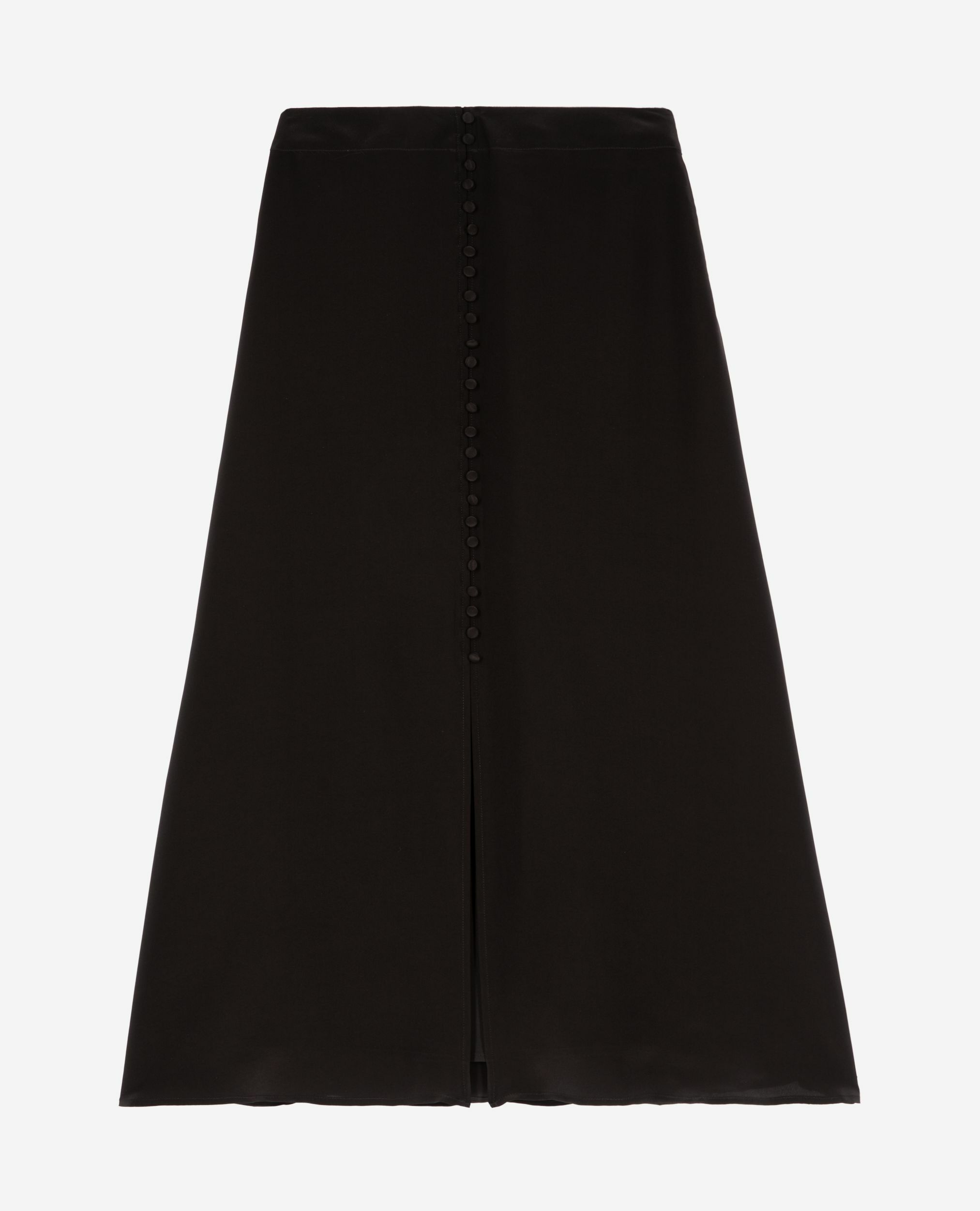 Jupe longue en soie noire, BLACK, hi-res image number null