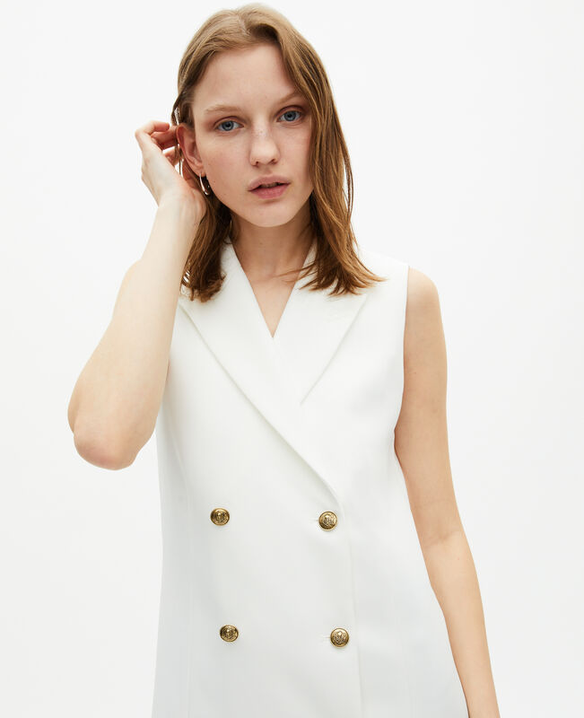 The Kooples FEMME WHITE robe tailleur courte écrue