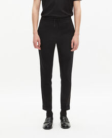 The Kooples HOMME BLACK pantalon en laine coupe droite noir 