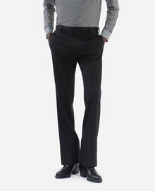The Kooples HOMME BLACK pantalon droit en laine noir