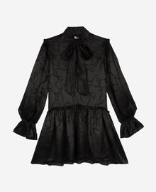The Kooples FEMME BLACK robe courte jacquard imprimé rubans