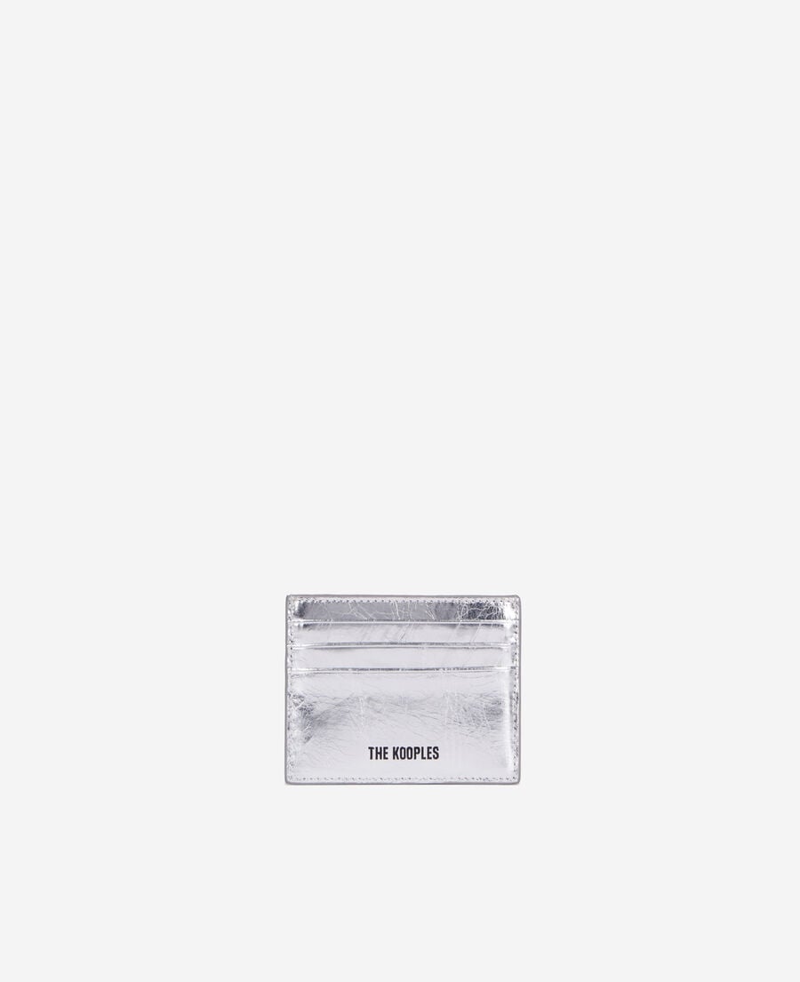 The Kooples DAMEN SILVER kartenhalter blason aus silbernem leder