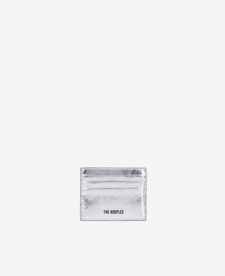 The Kooples DAMEN SILVER kartenhalter blason aus silbernem leder