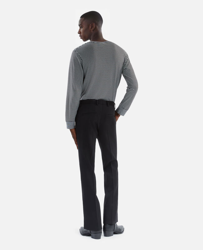 The Kooples HOMME BLACK pantalon droit en laine noir