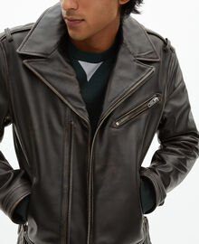 The Kooples HOMME BLACK USED LIGHT blouson style biker en cuir noir