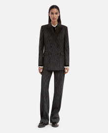 The Kooples FEMME BLACK veste tailleur à rayures noire