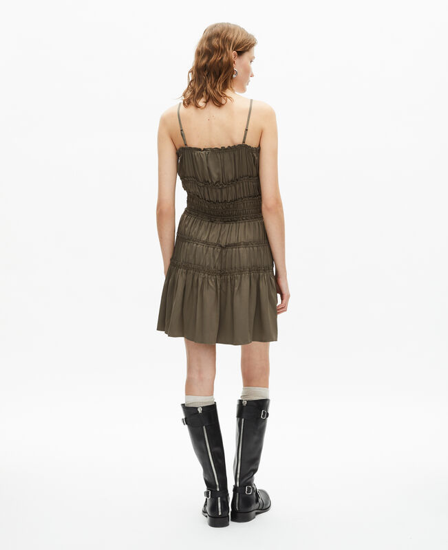 The Kooples FEMME KAKI STONE robe courte avec nœuds kaki