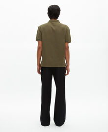The Kooples HOMME KAKI polo en nid d'abeille avec blason kaki