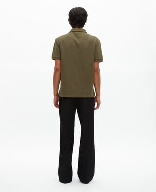The Kooples HOMME KAKI polo en nid d'abeille avec blason kaki