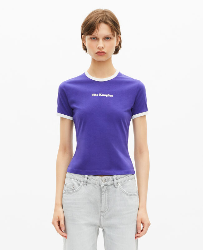 The Kooples FEMME ELECTRIC BLUE t-shirt avec sérigraphie violet