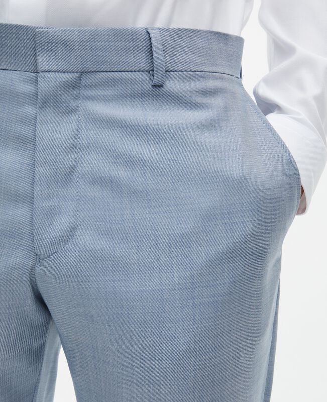 The Kooples HOMME BLUE pantalon de costume en laine coupe ajusté bleu