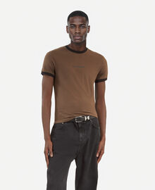 The Kooples HOMME DARK BROWN t-shirt avec logo marron