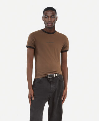 The Kooples HOMME DARK BROWN t-shirt avec logo marron