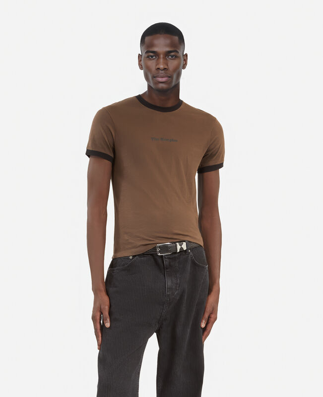 The Kooples HOMME DARK BROWN t-shirt avec logo marron