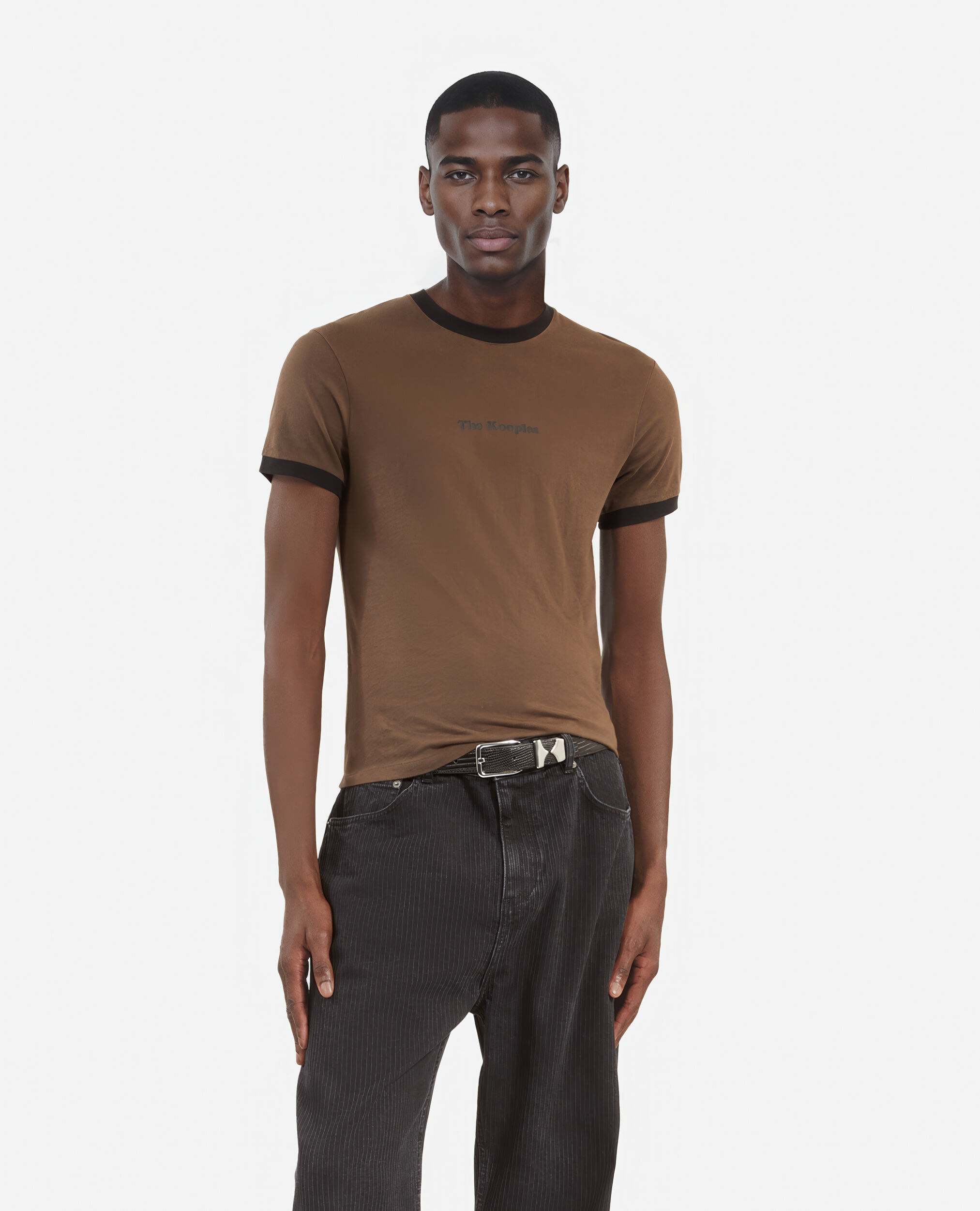 T-shirt avec logo marron, DARK BROWN, hi-res image number null