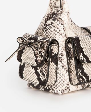 The Kooples DAMEN BLACK WHITE kleine amelia-tasche aus leder mit python-effekt