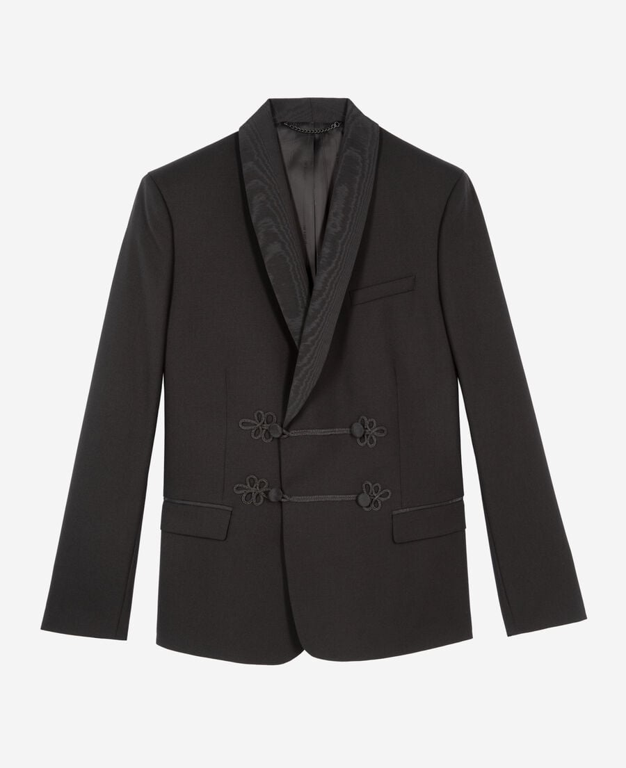 The Kooples MEN BLACK black wool tuxedo jacket