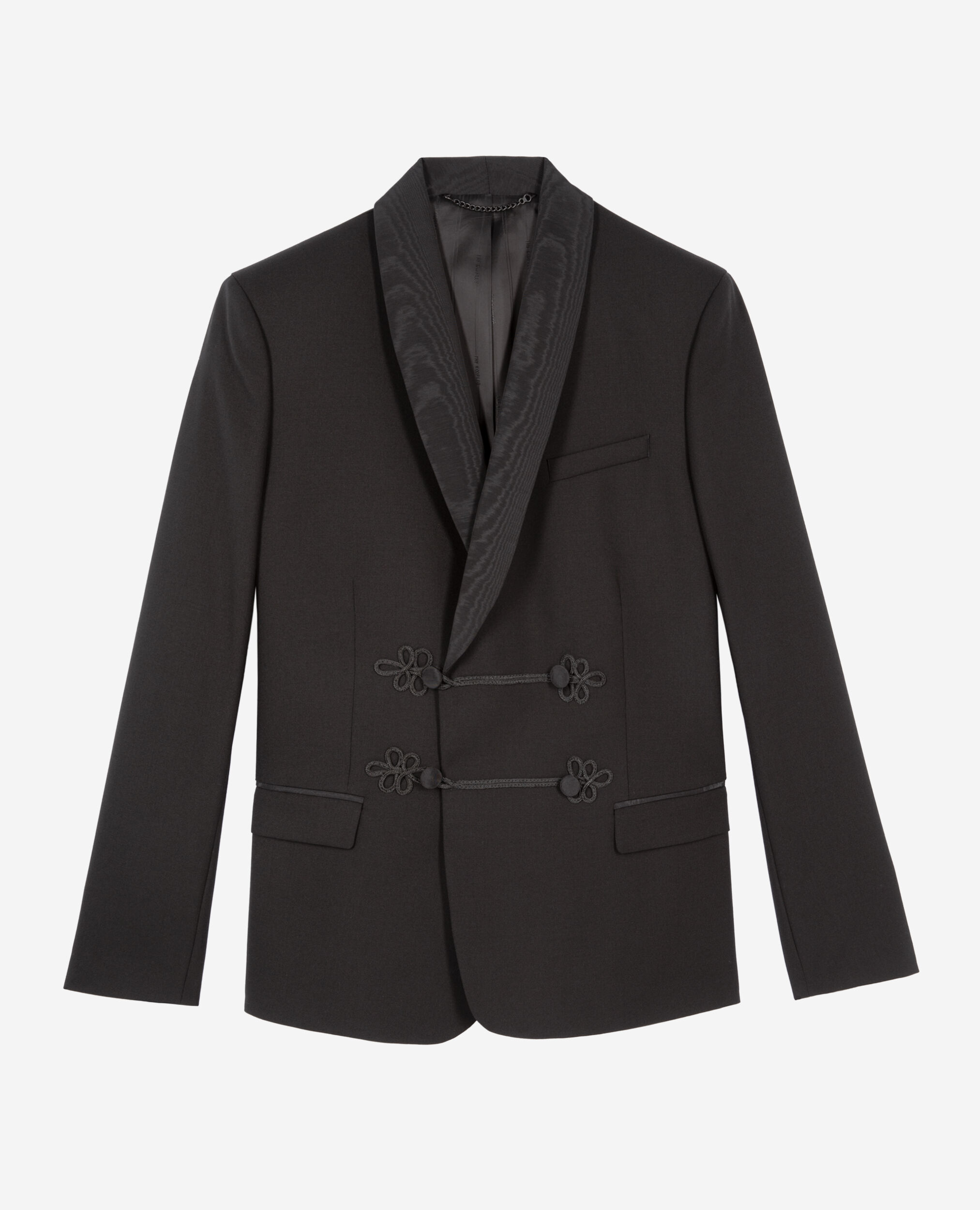 Veste de smoking en laine noire, BLACK, hi-res image number null