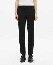The Kooples FEMME BLACK pantalon tailleur en crêpe noir coupe droite