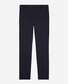 The Kooples HOMME DARK NAVY pantalon de costume en laine ajusté bleu