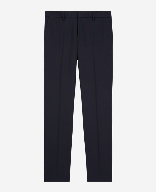 The Kooples HOMME DARK NAVY pantalon de costume en laine ajusté bleu