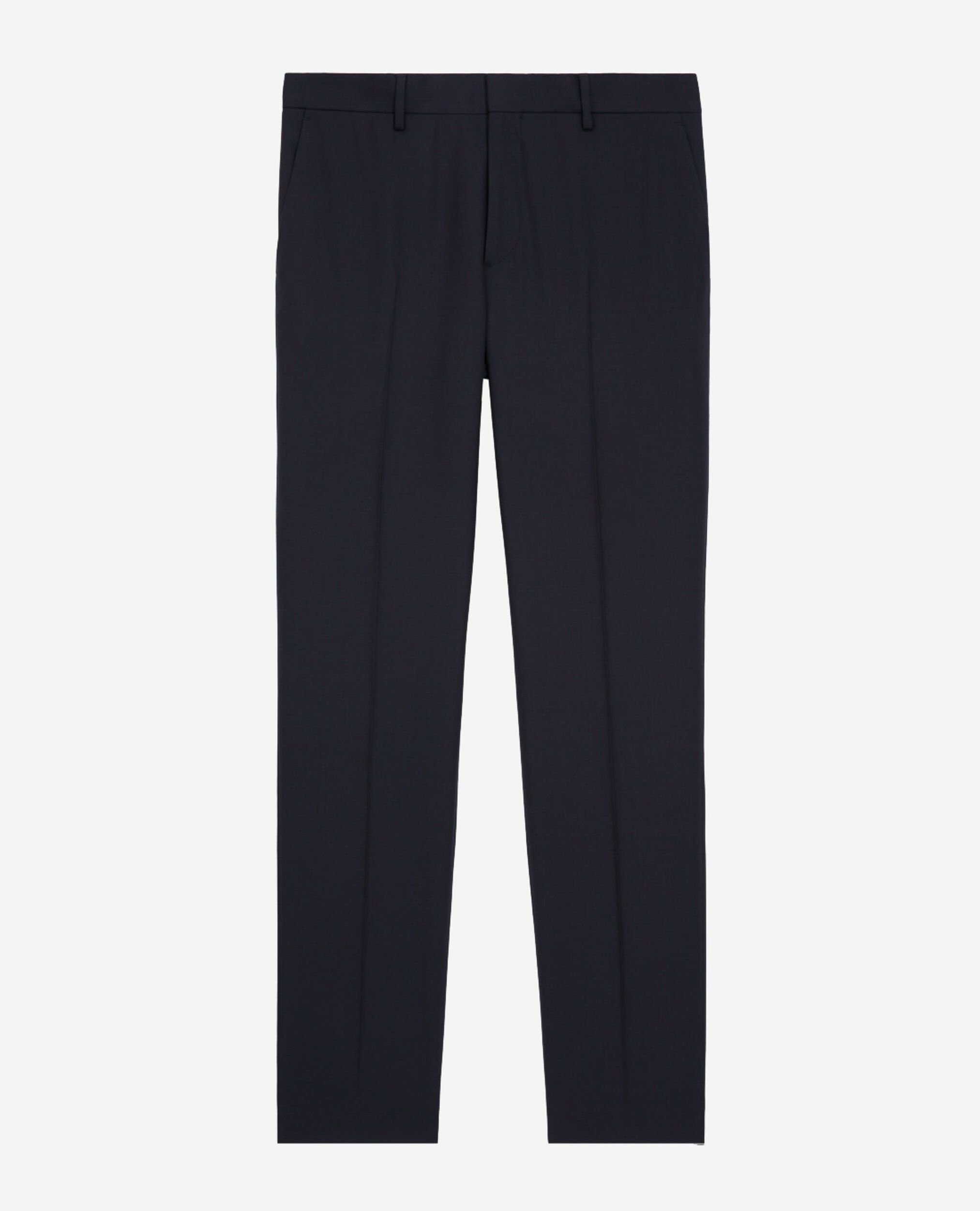 Pantalon de costume en laine ajusté bleu, DARK NAVY, hi-res image number null