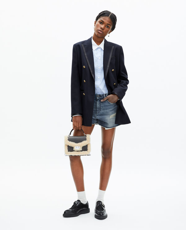 The Kooples FEMME DARK NAVY veste tailleur en laine mélangée bleu marine