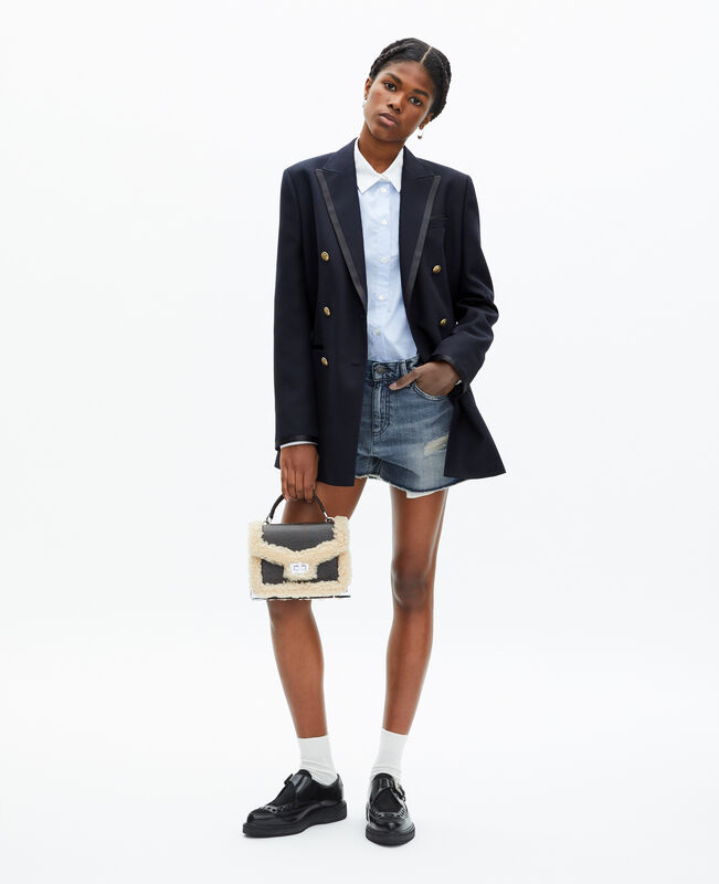 The Kooples FEMME DARK NAVY veste tailleur en laine mélangée bleu marine