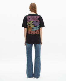 The Kooples MIXTE BLACK WASHED t-shirt mixte the doors x the kooples noir délavé