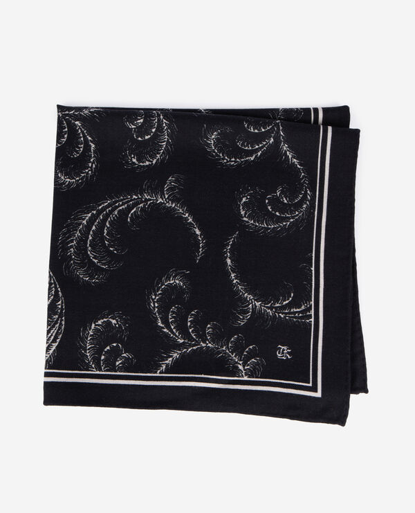 The Kooples FEMME BLACK WHITE foulard imprimé en laine et soie noir