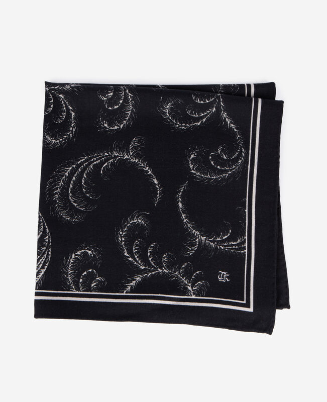 The Kooples FEMME BLACK WHITE foulard imprimé en laine et soie noir