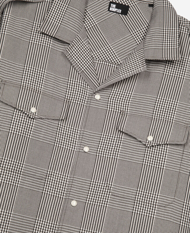 The Kooples HOMME BLACK WHITE chemise prince de galles noire et blanche