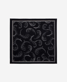 The Kooples FEMME BLACK WHITE foulard imprimé en laine et soie noir