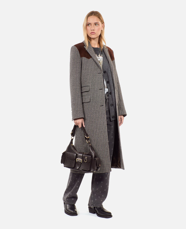 The Kooples FEMME BROWN sac amelia en cuir grainé marron